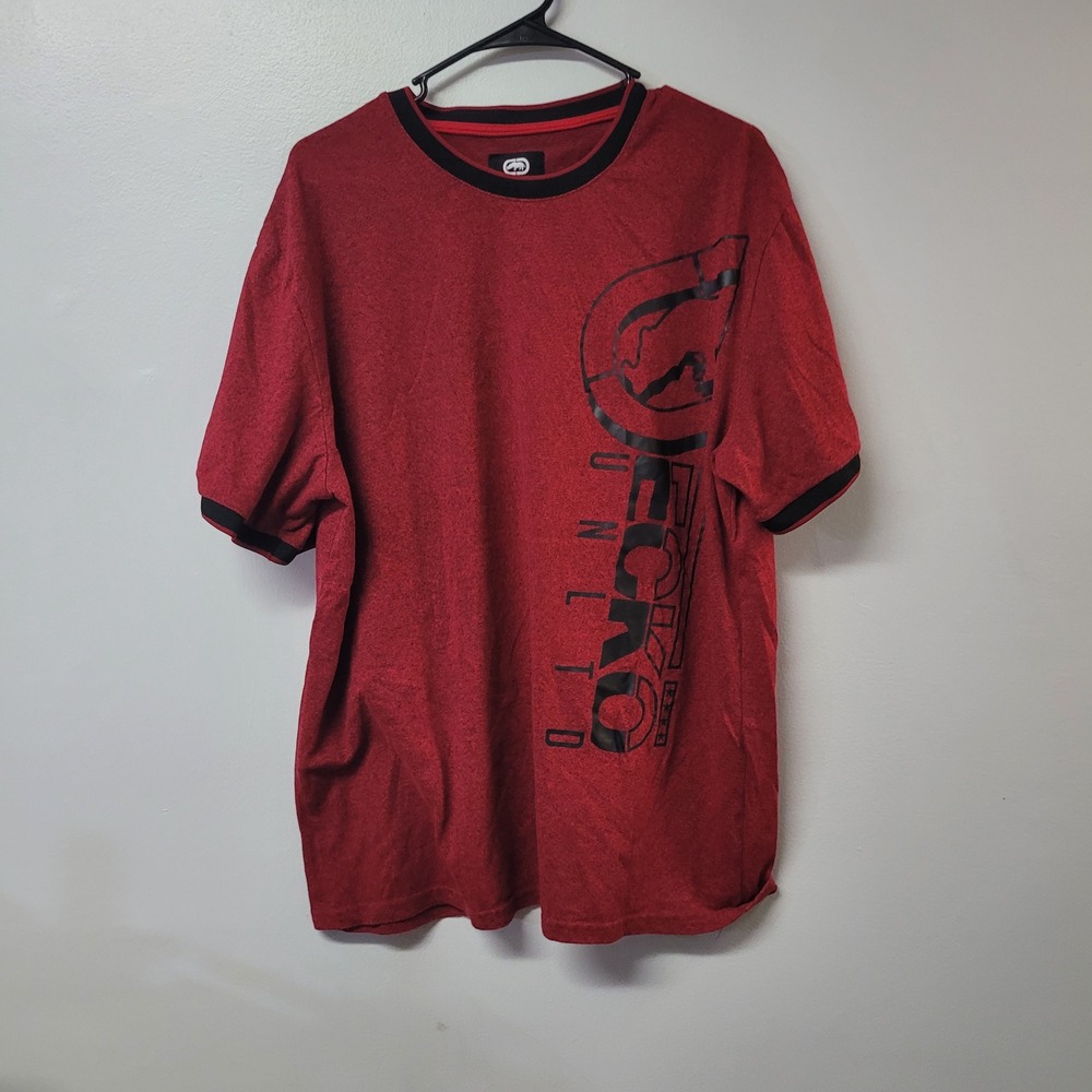 Ecko Unltd Mens XL Red Heather‎ Graphic Ringer T-Shirt